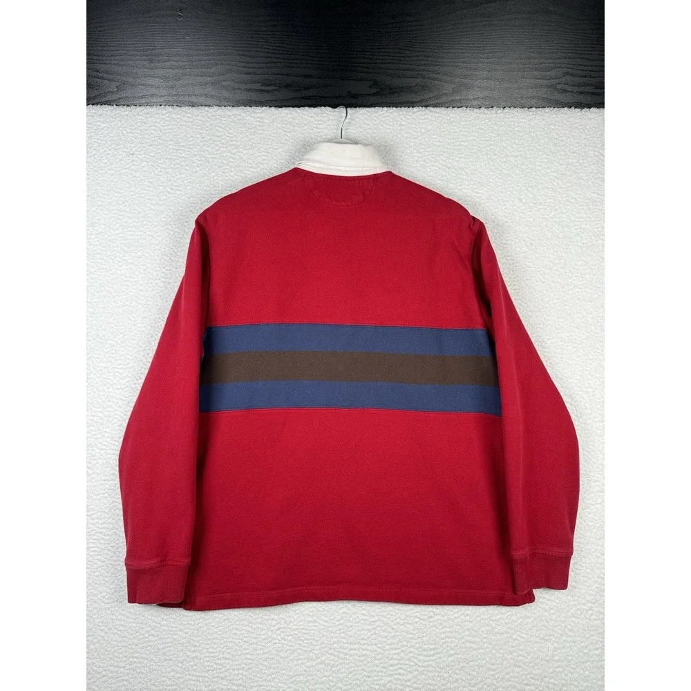 Vintage RALPH LAUREN Rugby Polo Striped - Men's Large - Red Blue
